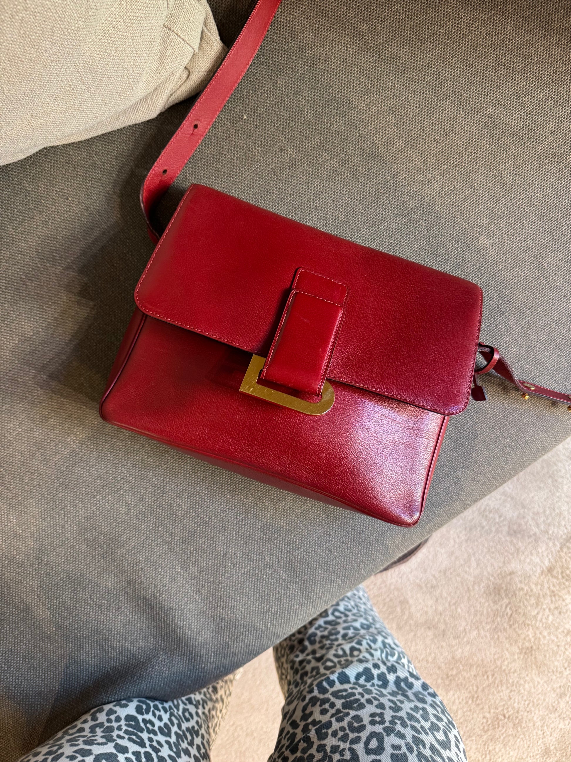 Delvaux Poirier Bag in Deep Red
