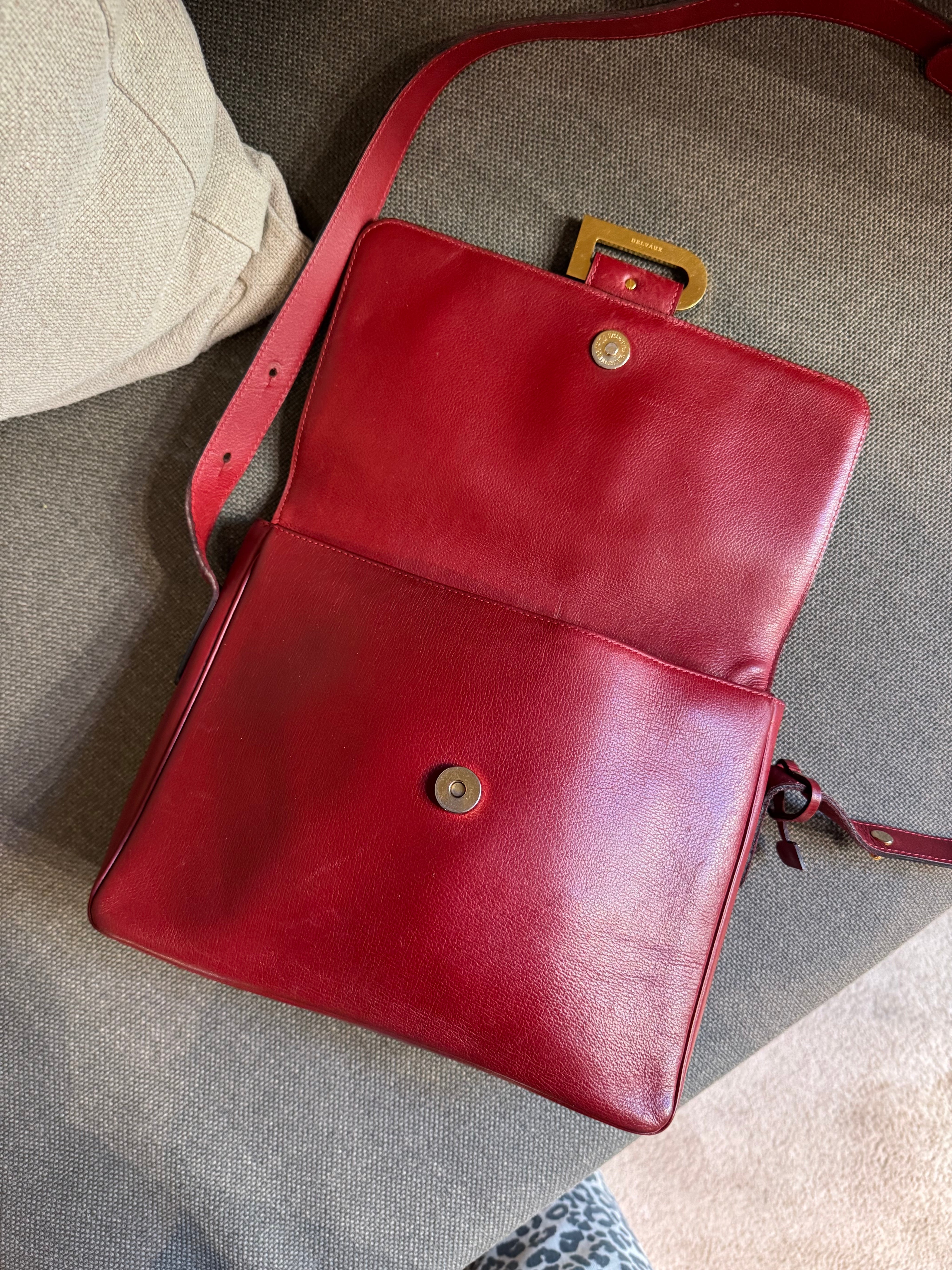 Delvaux Poirier Bag in Deep Red