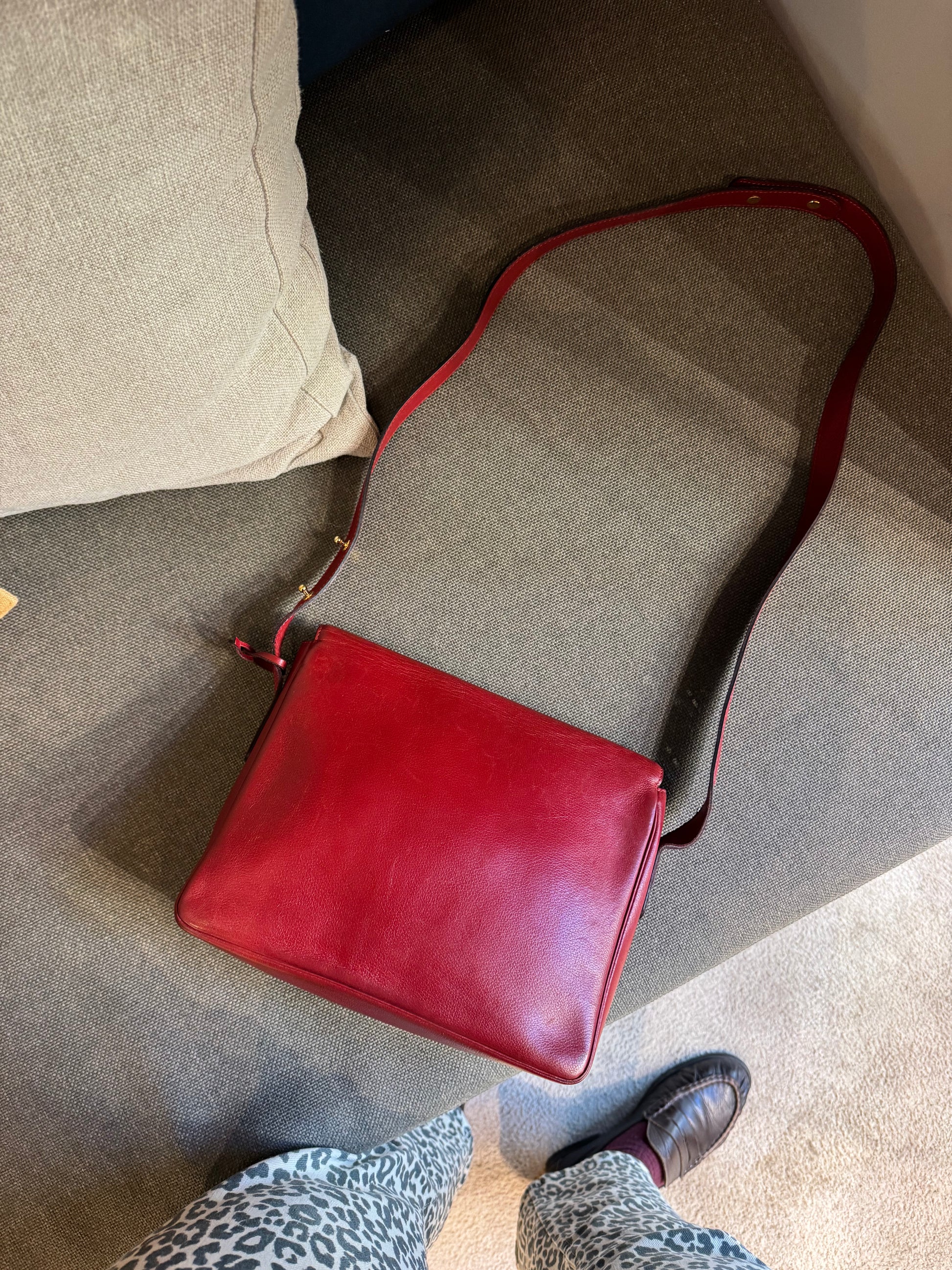 Delvaux Poirier Bag in Deep Red
