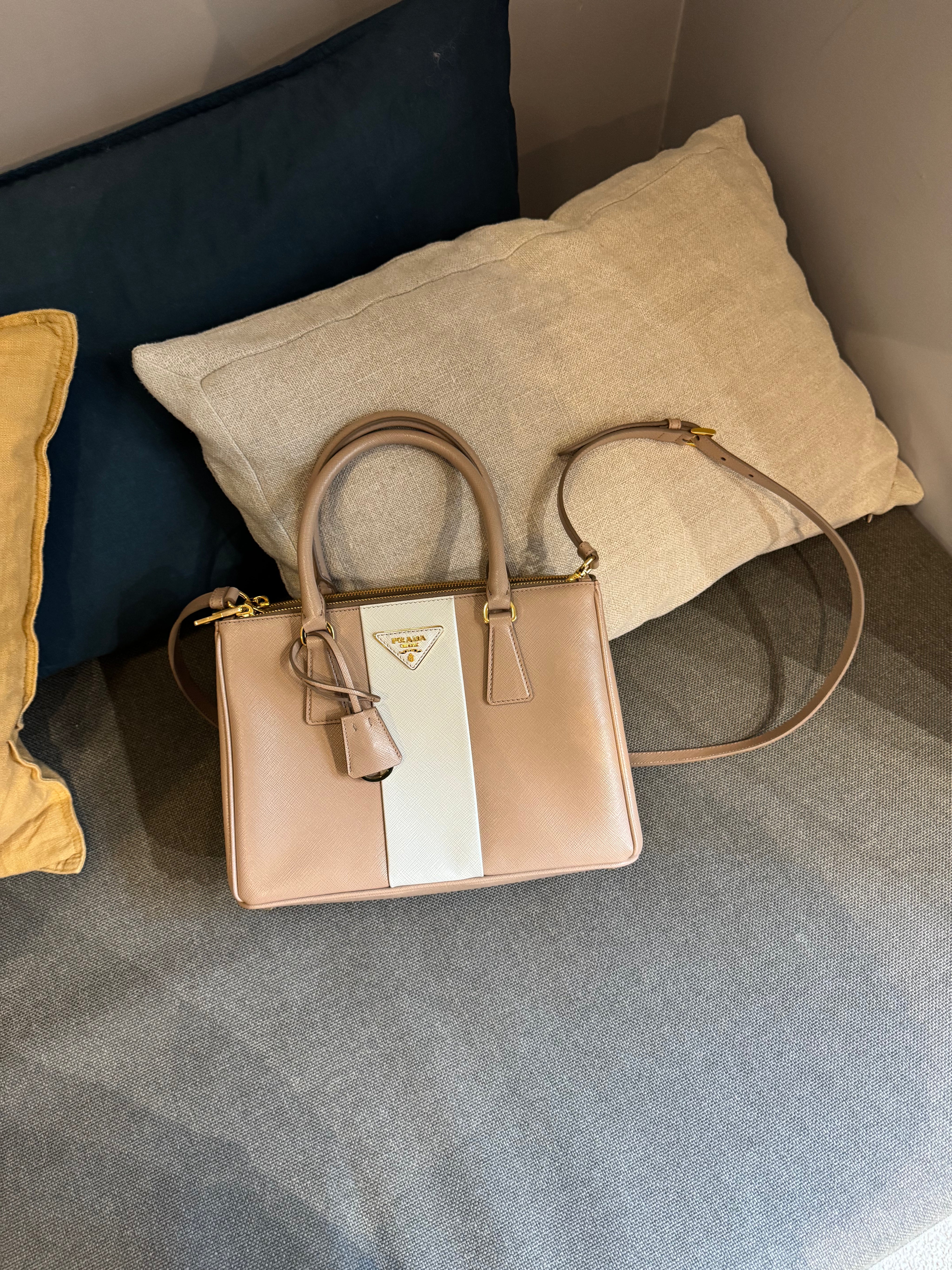 Prada Bicolor Galleria Saffiano Leather Medium Bag