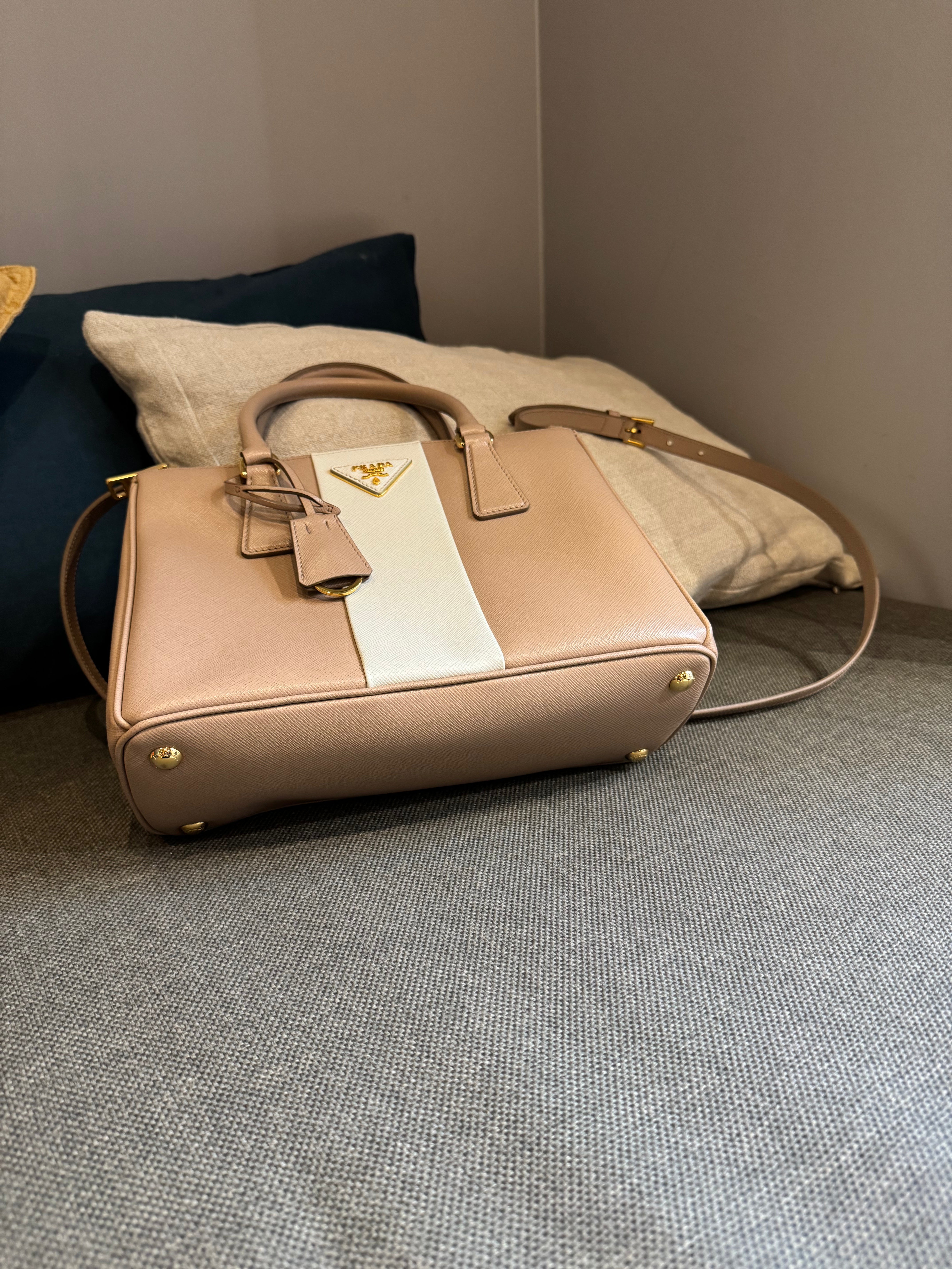 Prada Bicolor Galleria Saffiano Leather Medium Bag