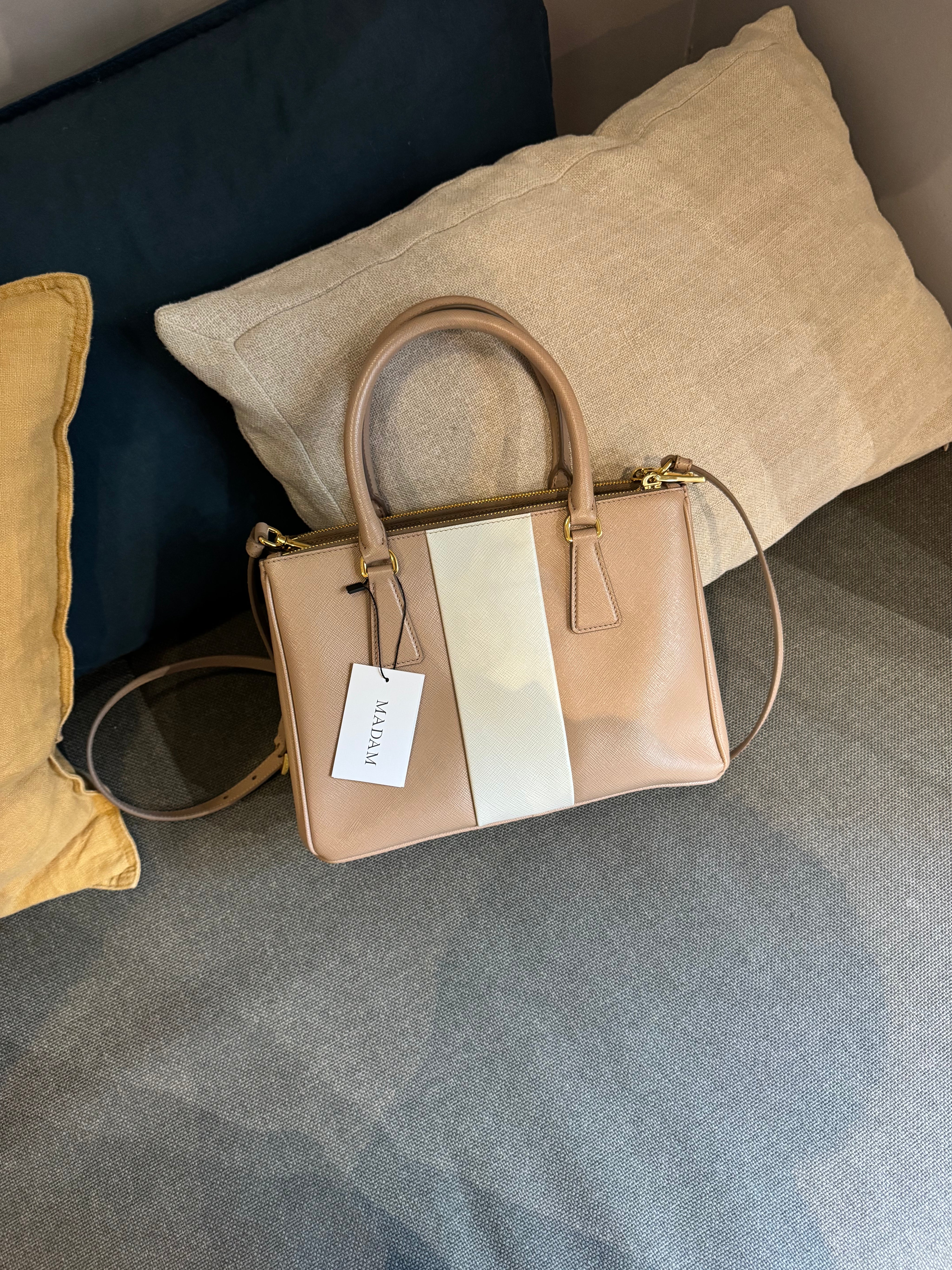 Prada Bicolor Galleria Saffiano Leather Medium Bag