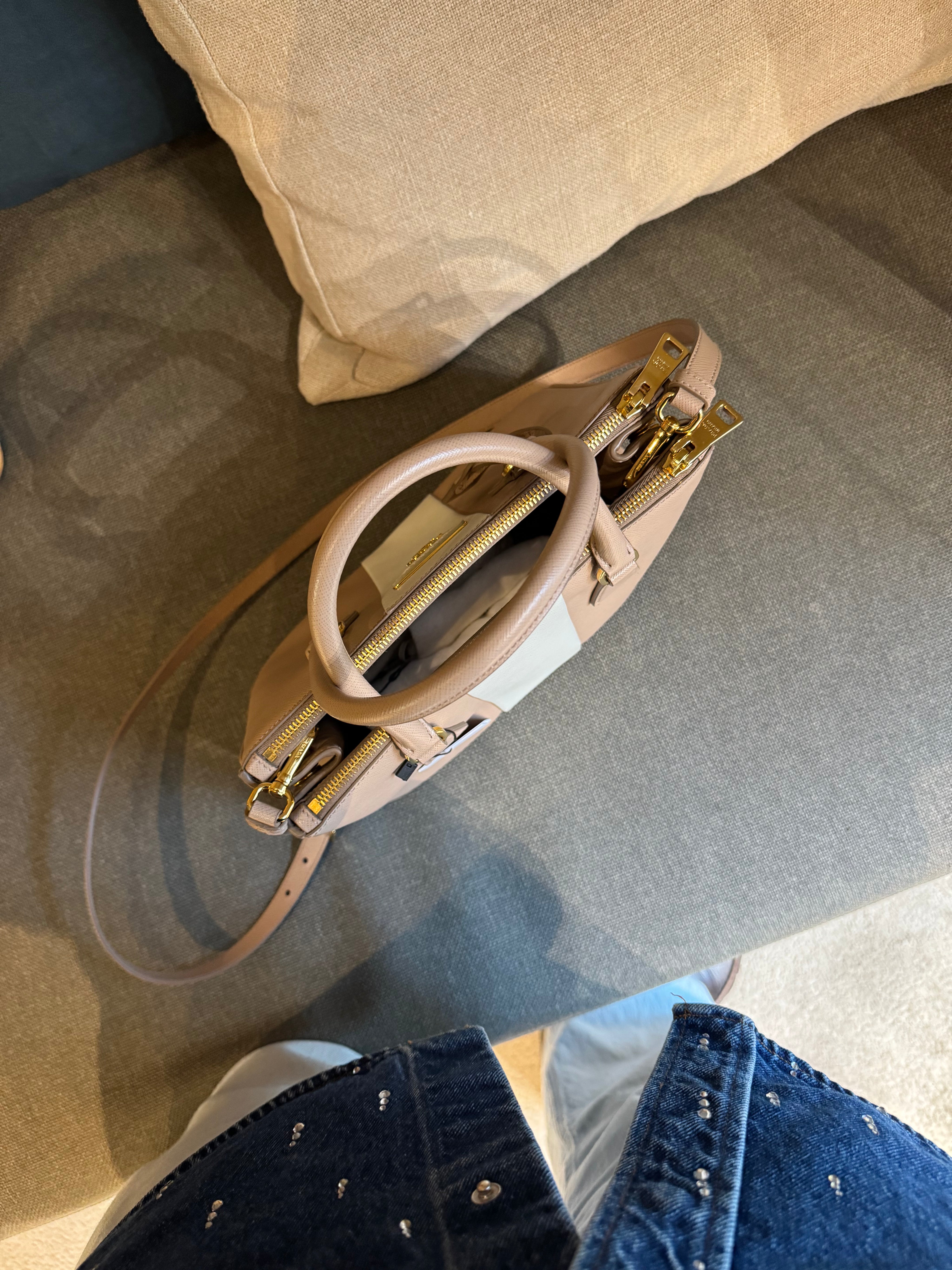 Prada Bicolor Galleria Saffiano Leather Medium Bag