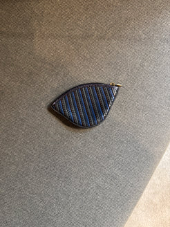 Delvaux Tressé Coin Wallet Blue, Green & Brown