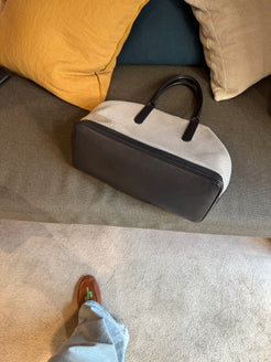 Delvaux Toile D & Leather Cabas Shopper