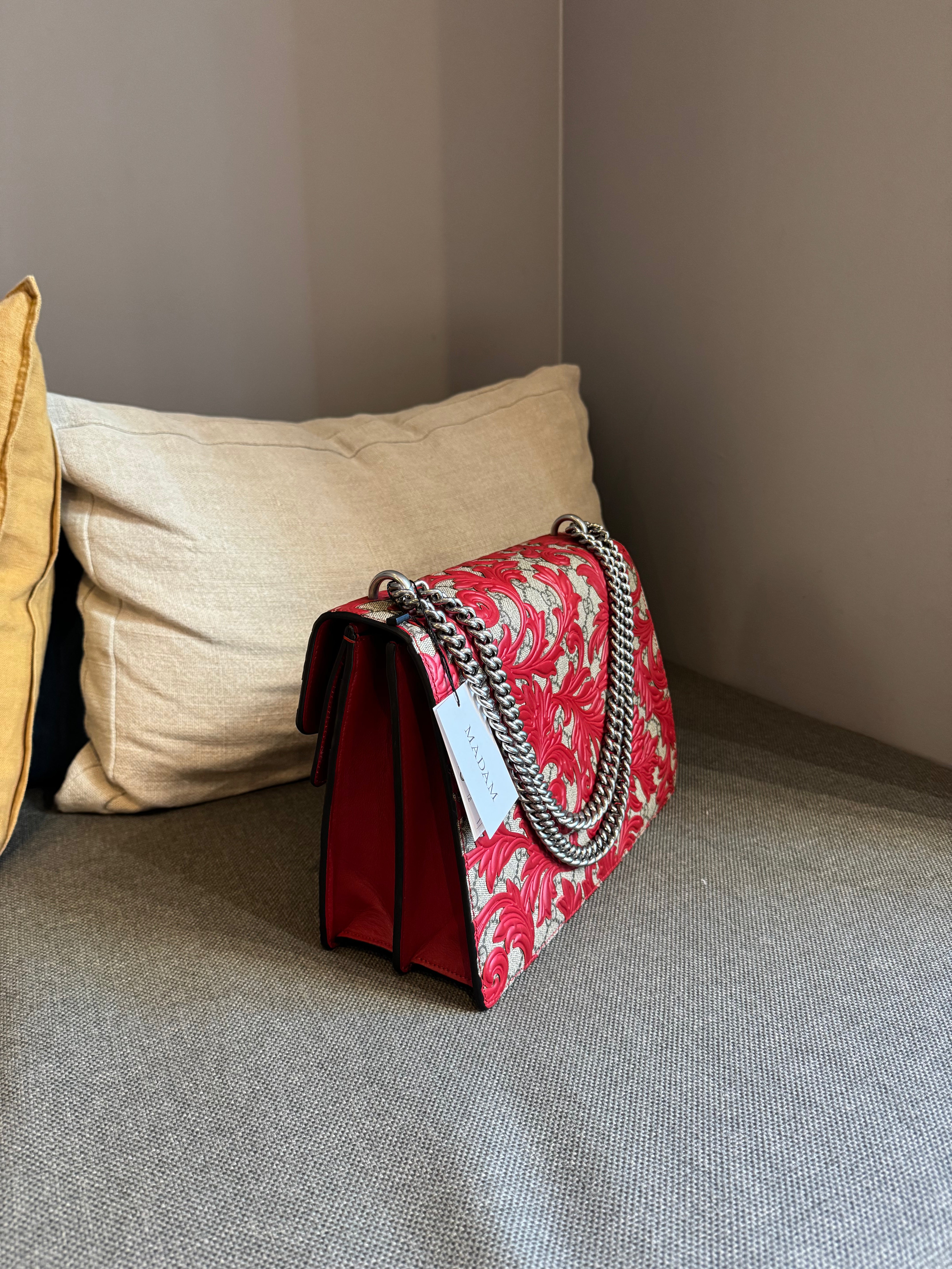 Gucci Red Arabesque GG Dionysus Medium Bag