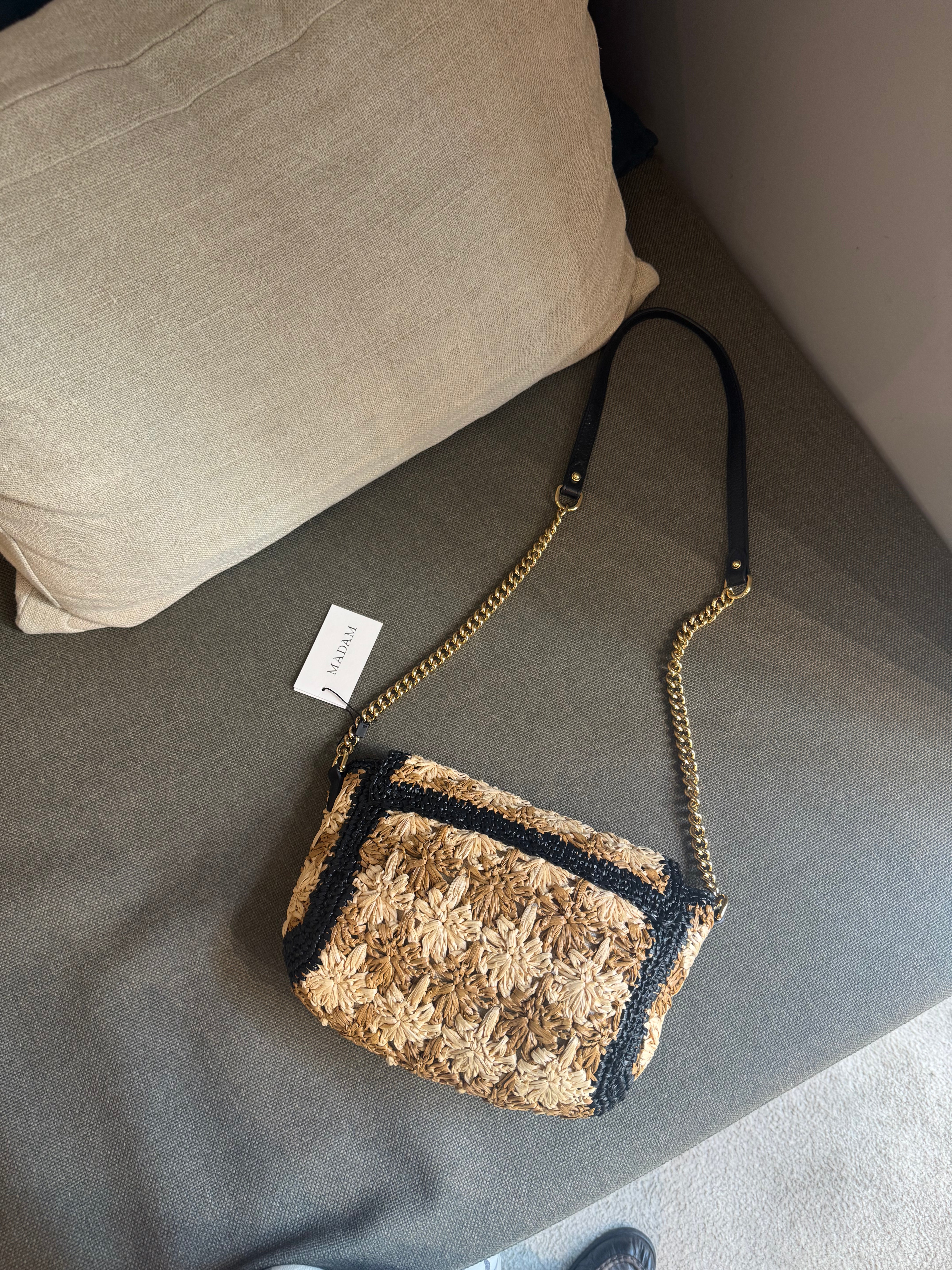 Gucci Marmont Raffia Crossbody Bag