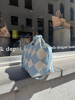 Loewe Gingham Woven Leather Basket Bag