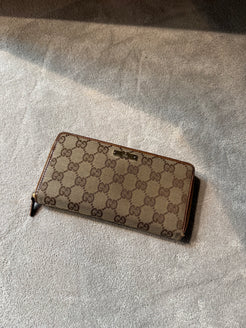 Gucci Monogram Canvas Zip Wallet