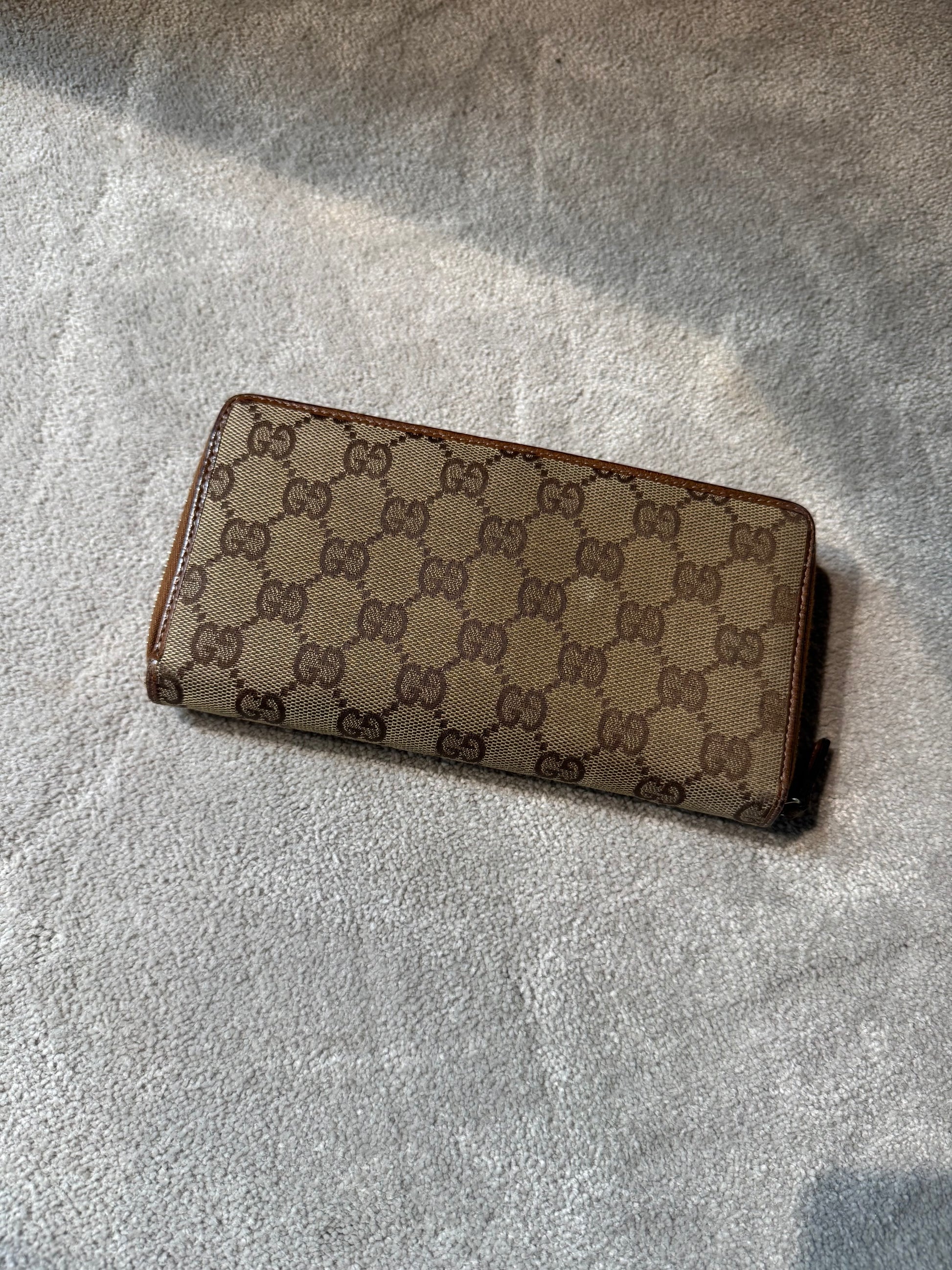 Gucci Monogram Canvas Zip Wallet