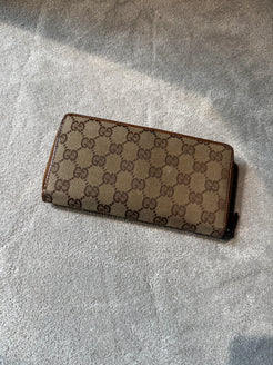 Gucci Monogram Canvas Zip Wallet