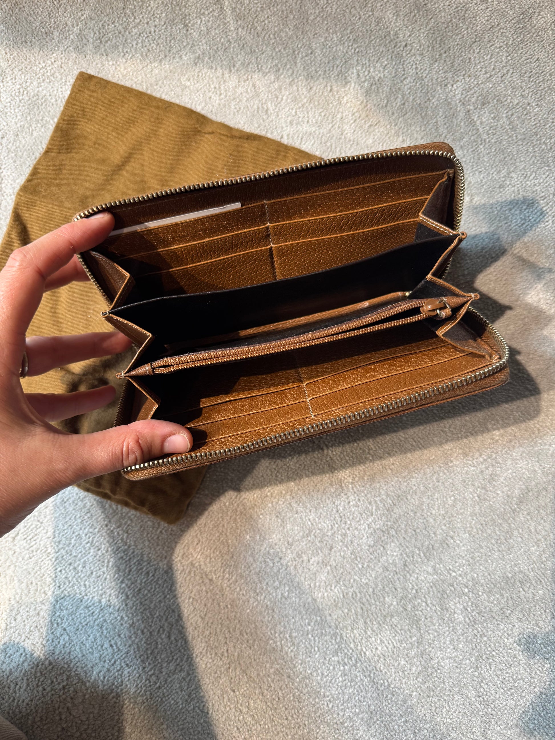 Gucci Monogram Canvas Zip Wallet