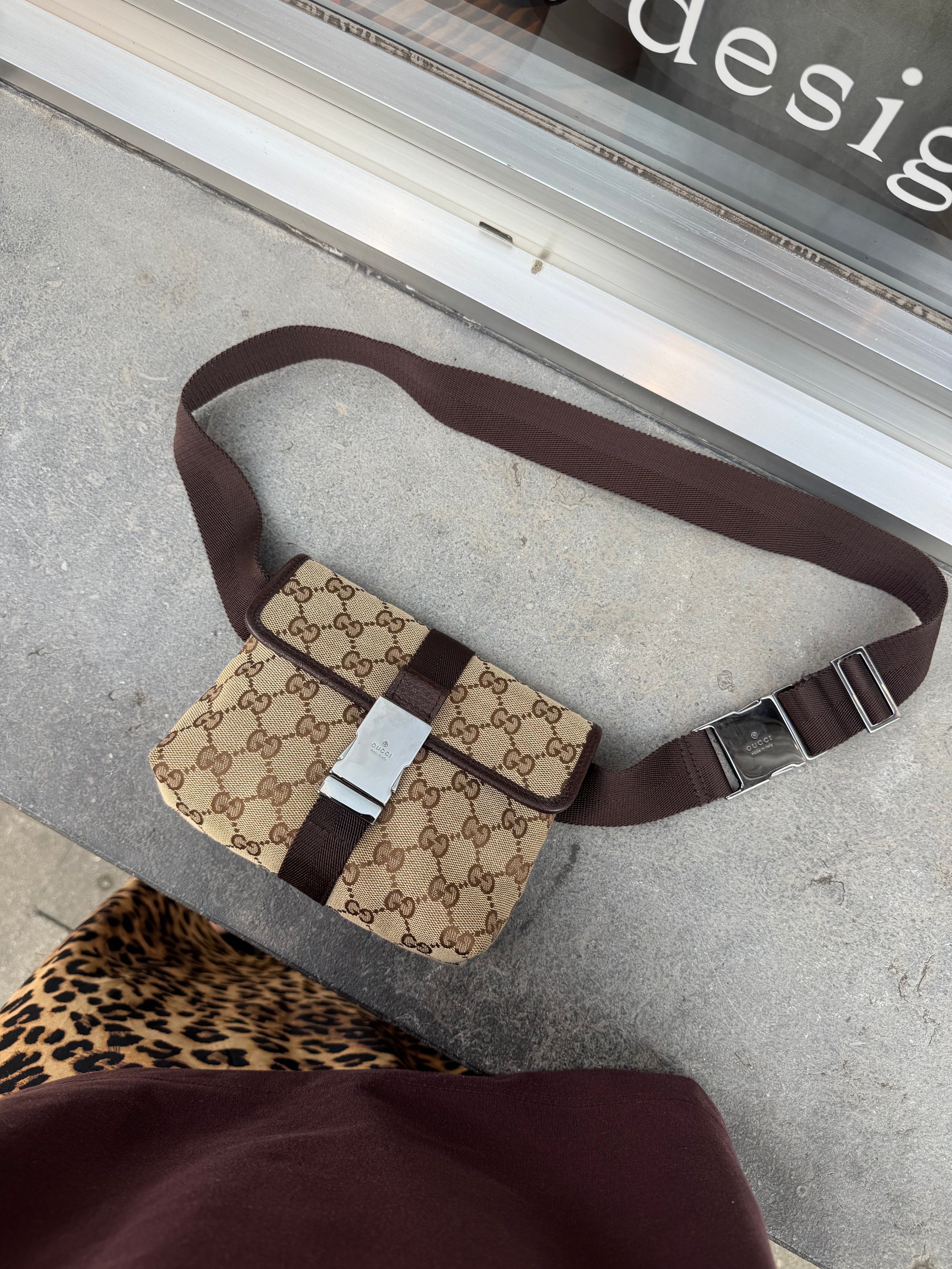 Gucci Canvas Monogram Bum Bag