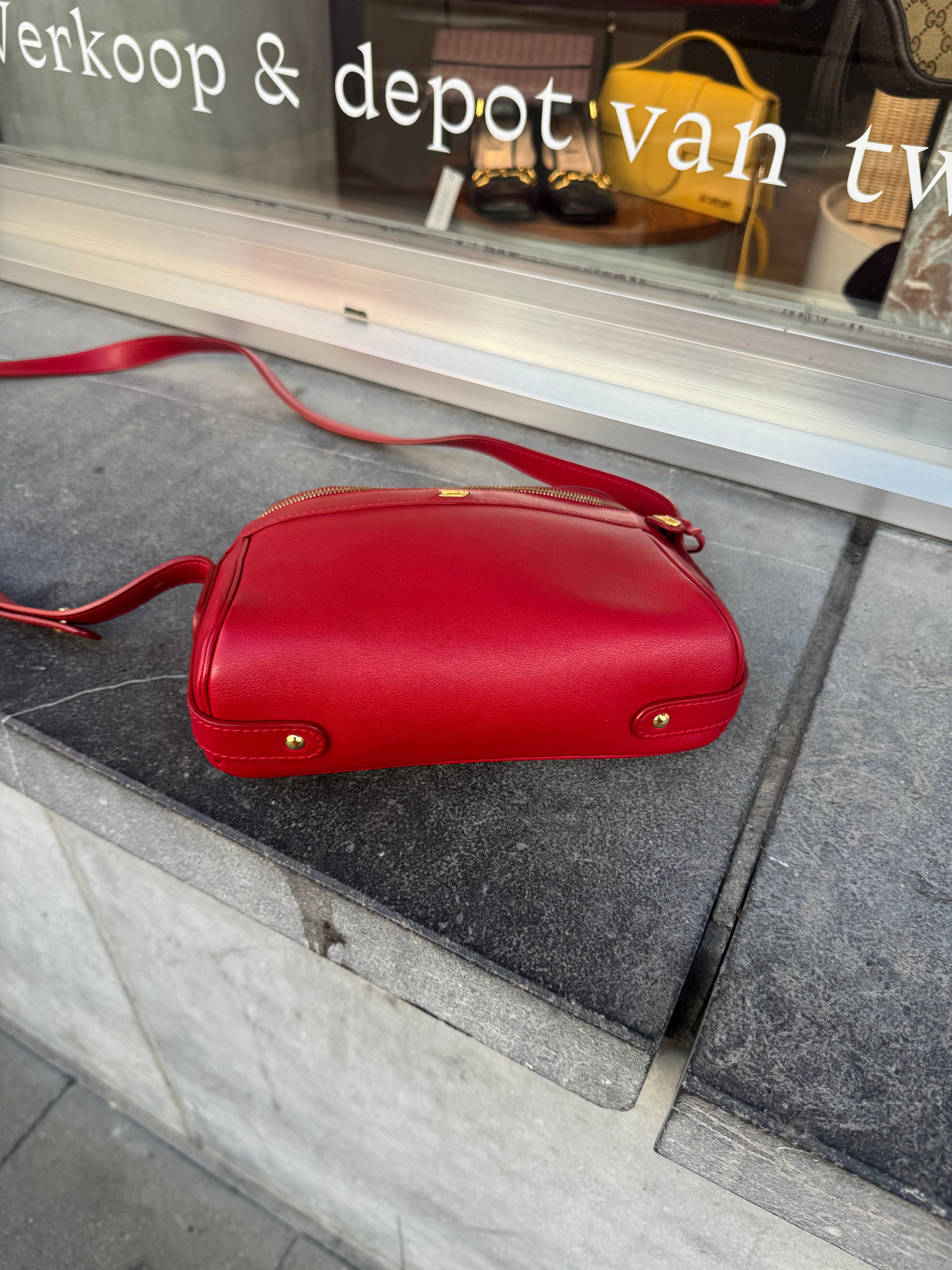 Delvaux Red Tramway Crossbody Bag