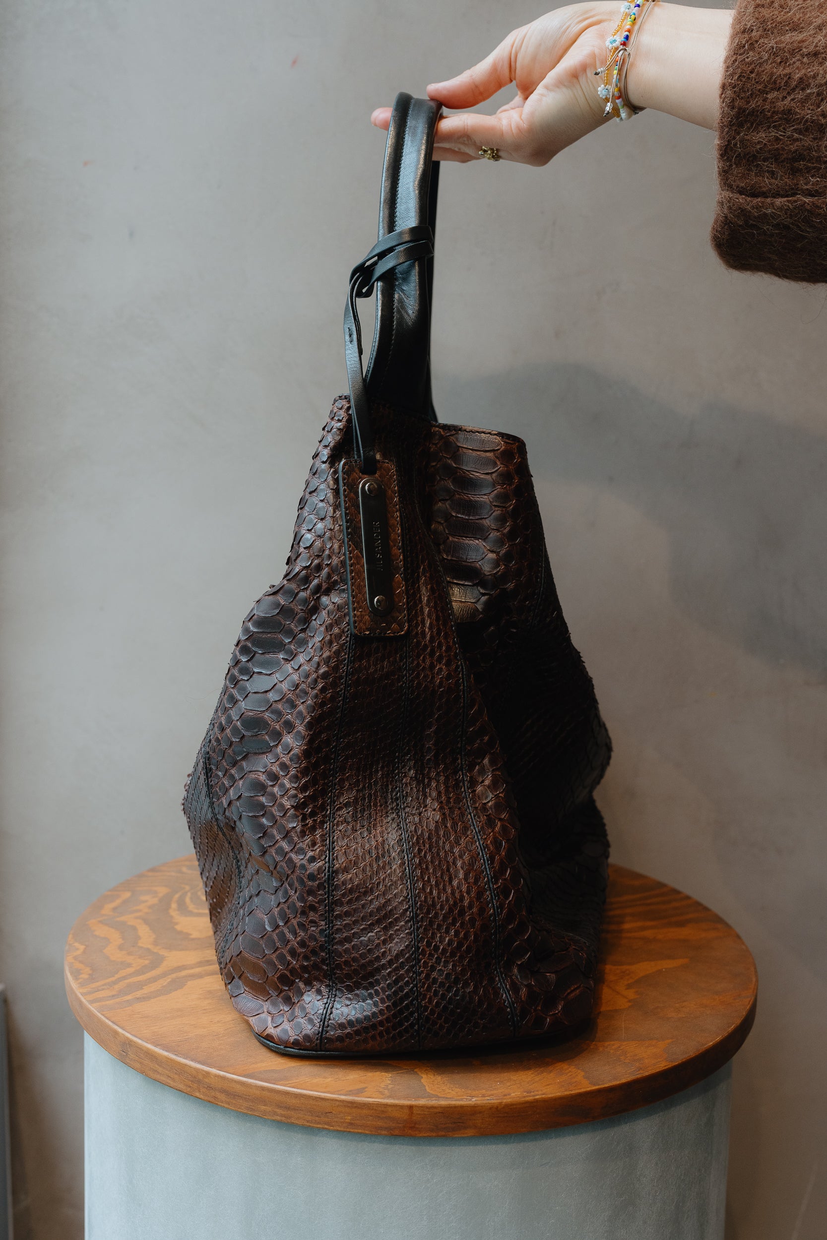 Jil Sander Python Hobo Bag