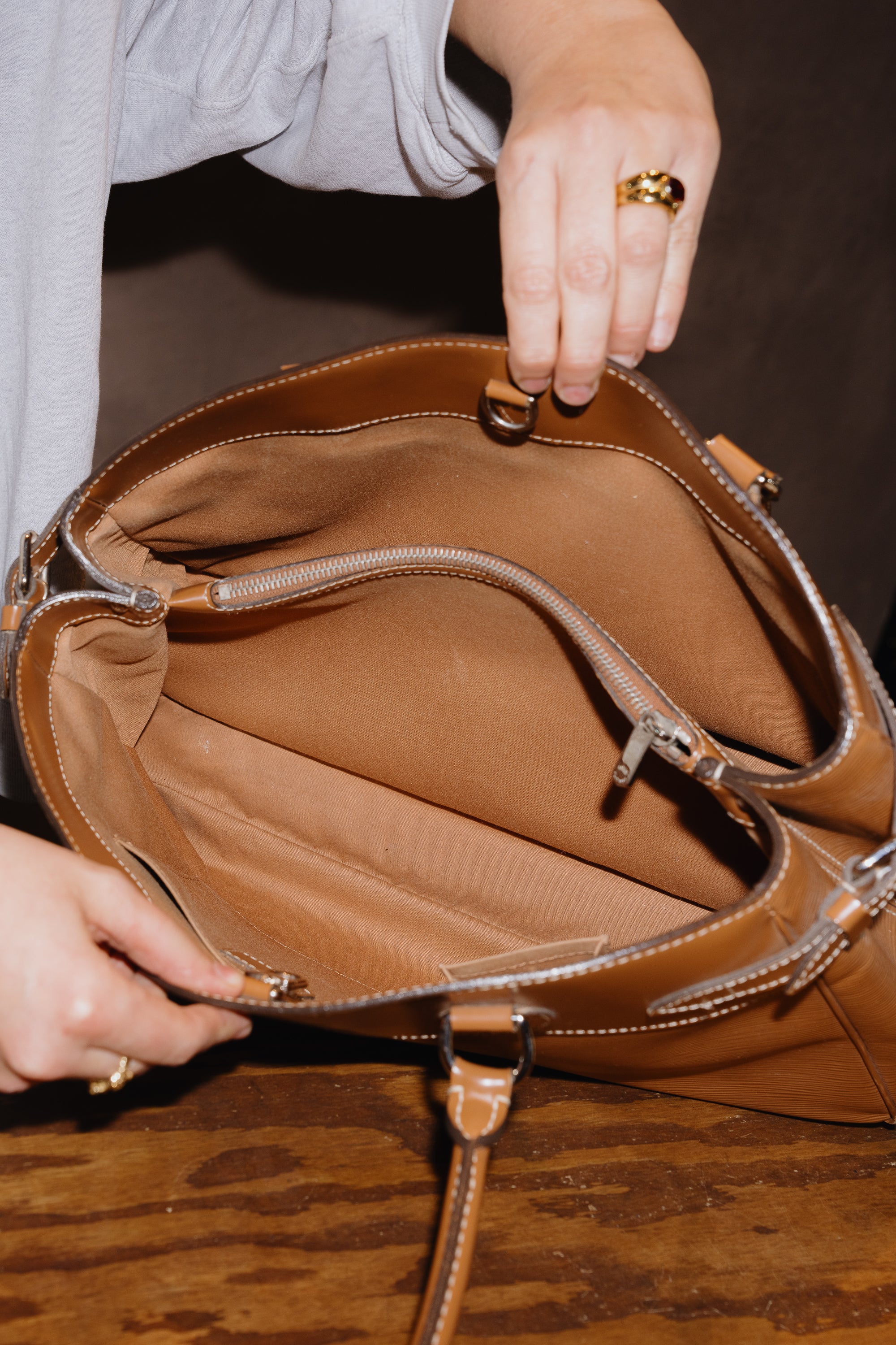 Louis Vuitton Camel Epi Leather Passy GM Shoulder Bag