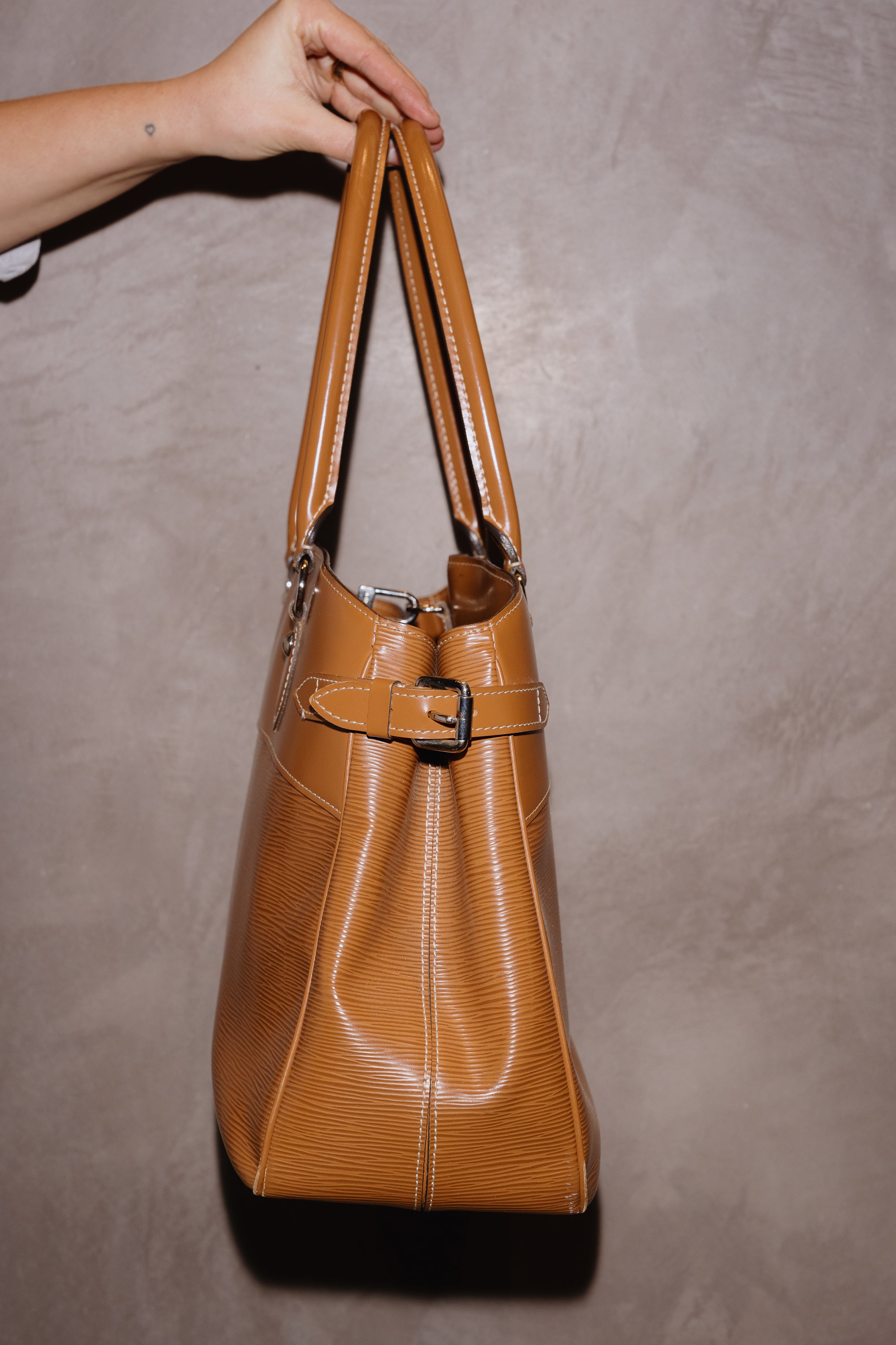 Louis Vuitton Camel Epi Leather Passy GM Shoulder Bag