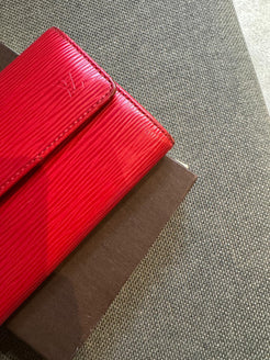 Louis Vuitton Sarah Red Epi Leather Wallet