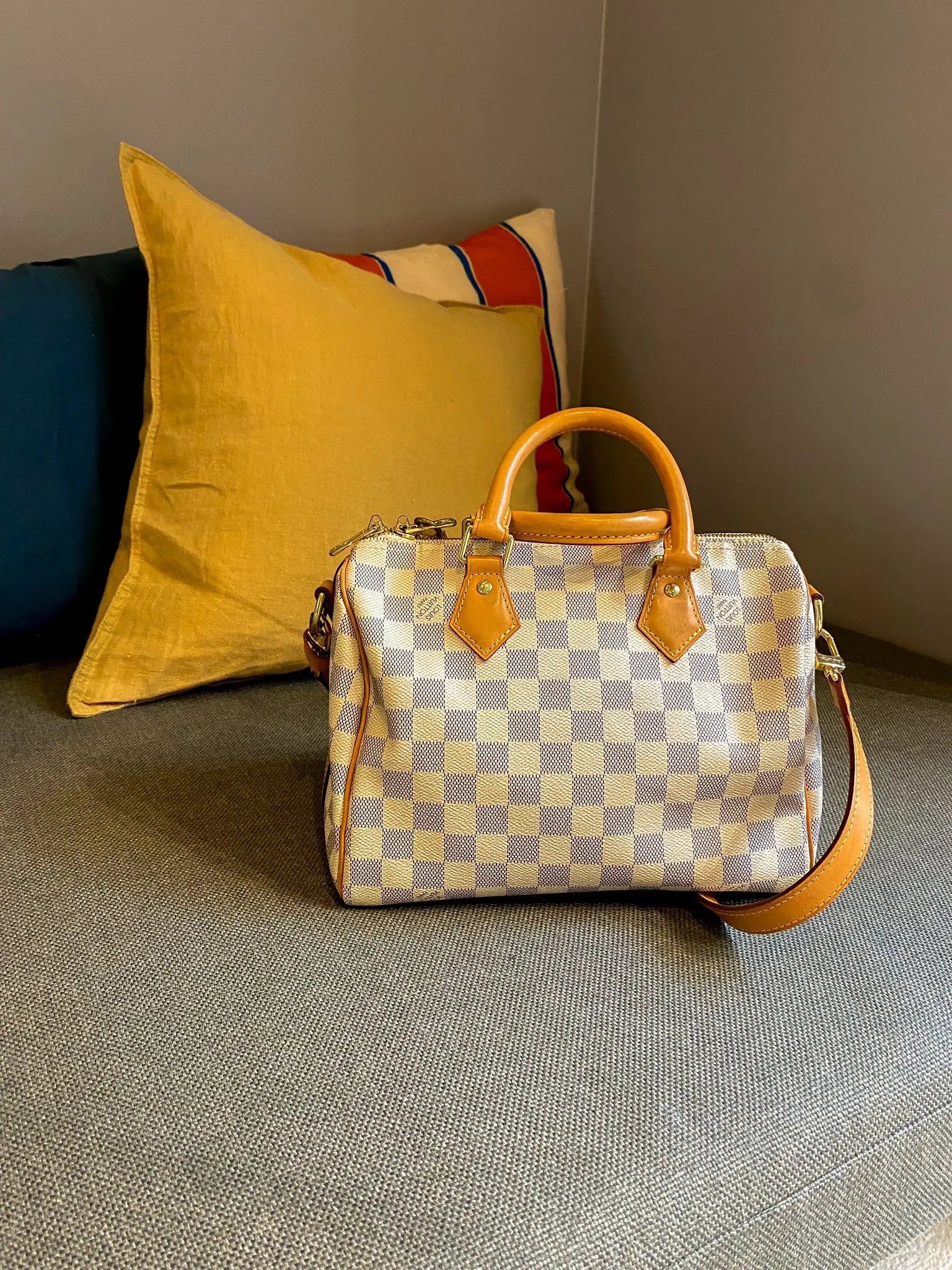 Louis Vuitton Speedy 25 Damier Azur Bag