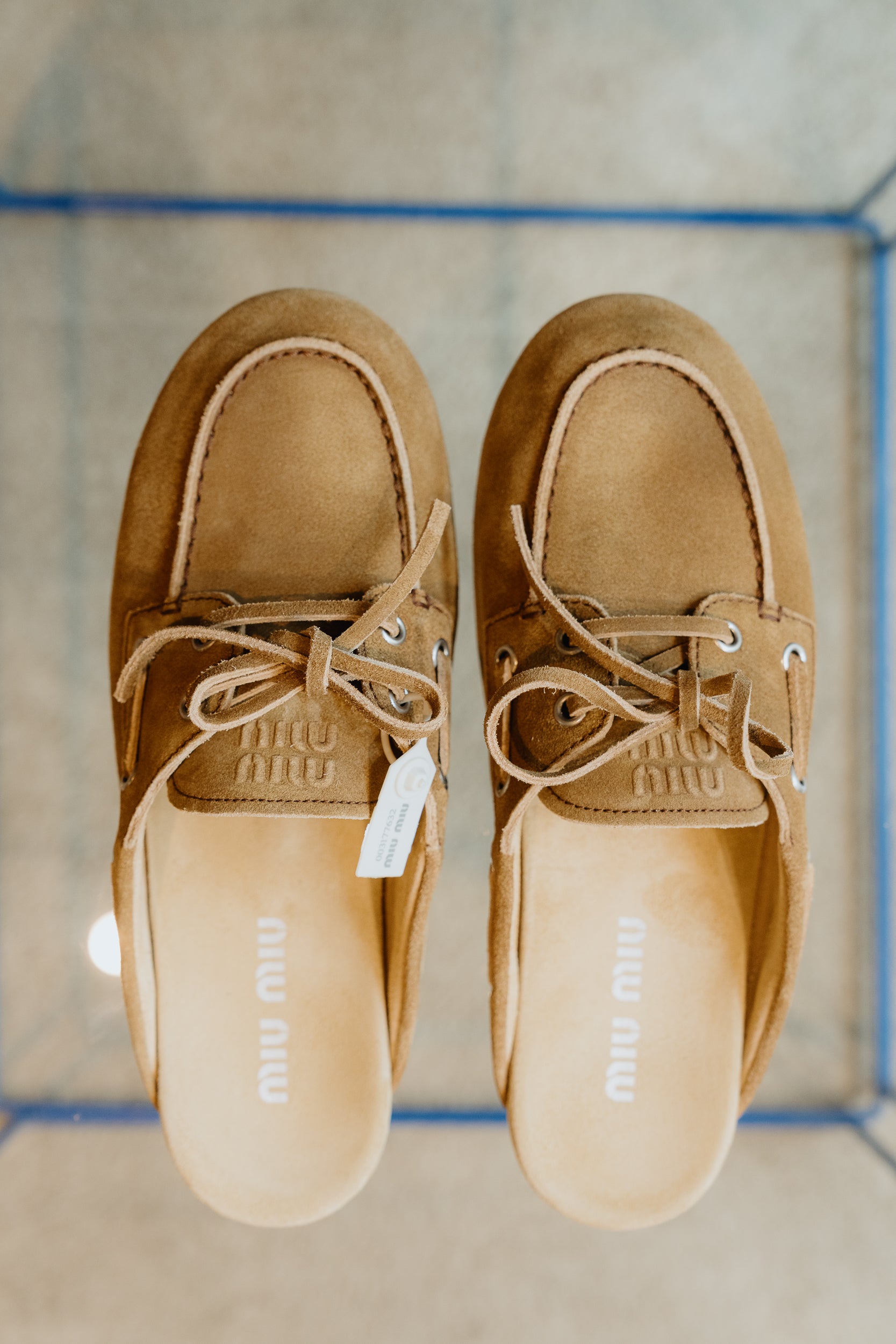 Miu Miu Faded Suede Deck Mules
