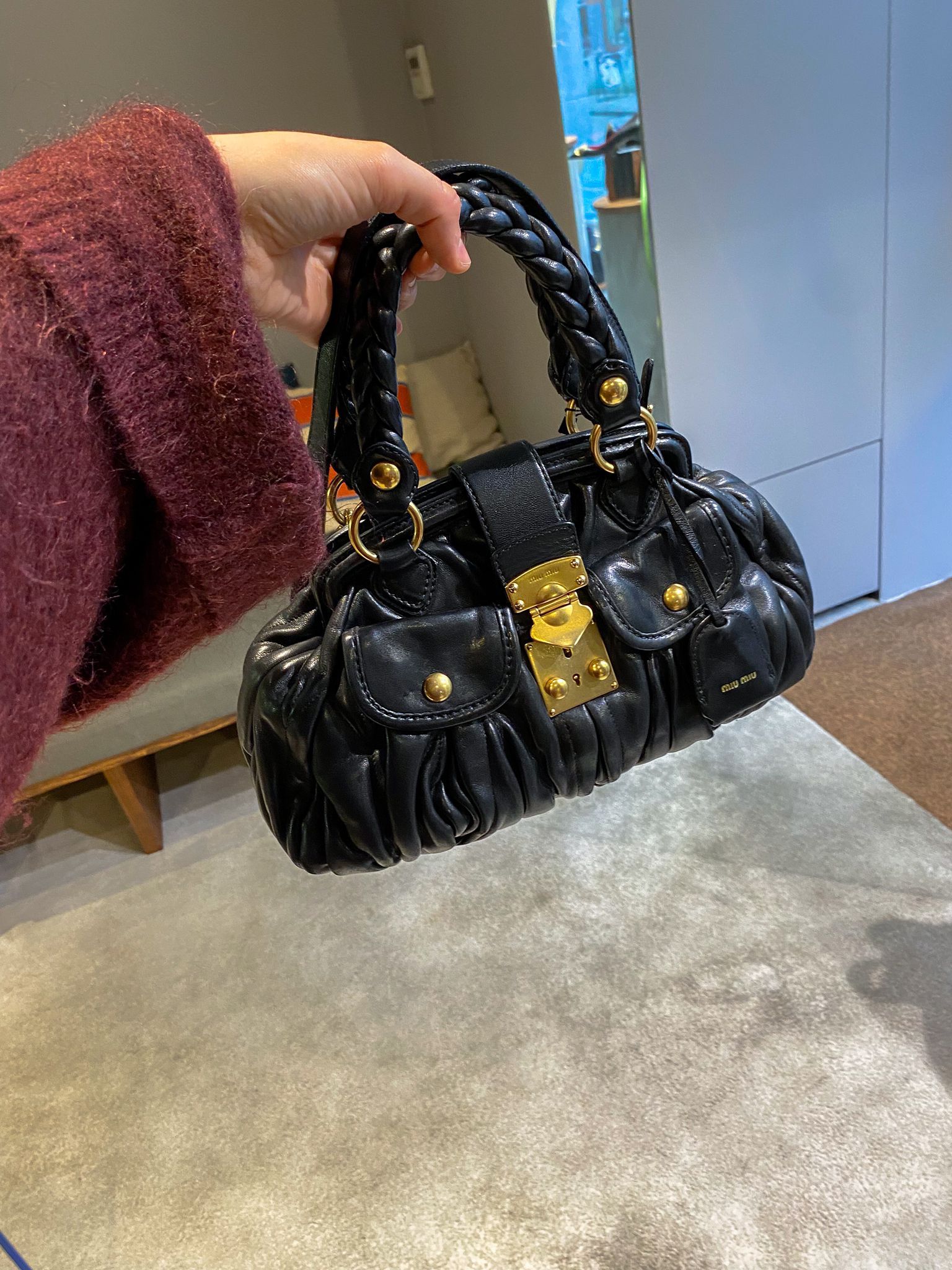 Miu Miu Matelassé Black Bag