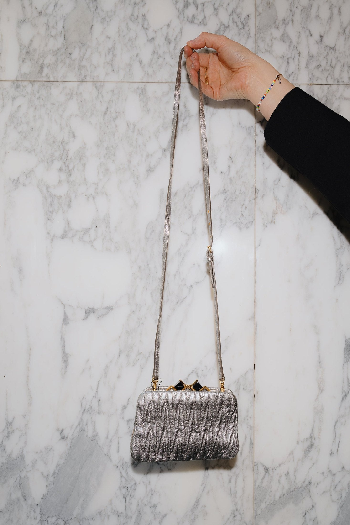 Miu Miu Silver Crossbody Bag