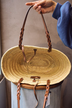 Prada Basket Bag – Natural Woven with Camel Trim