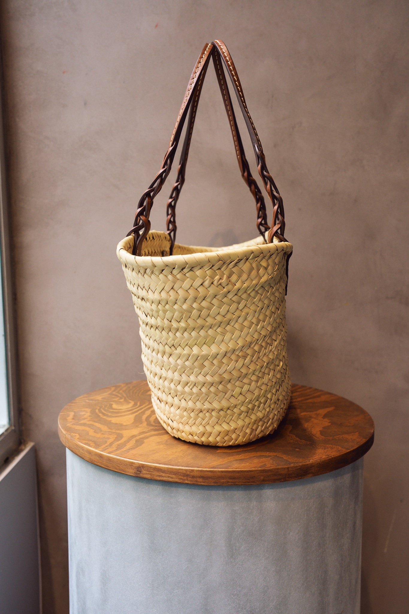 Prada Basket Bag – Natural Woven with Camel Trim