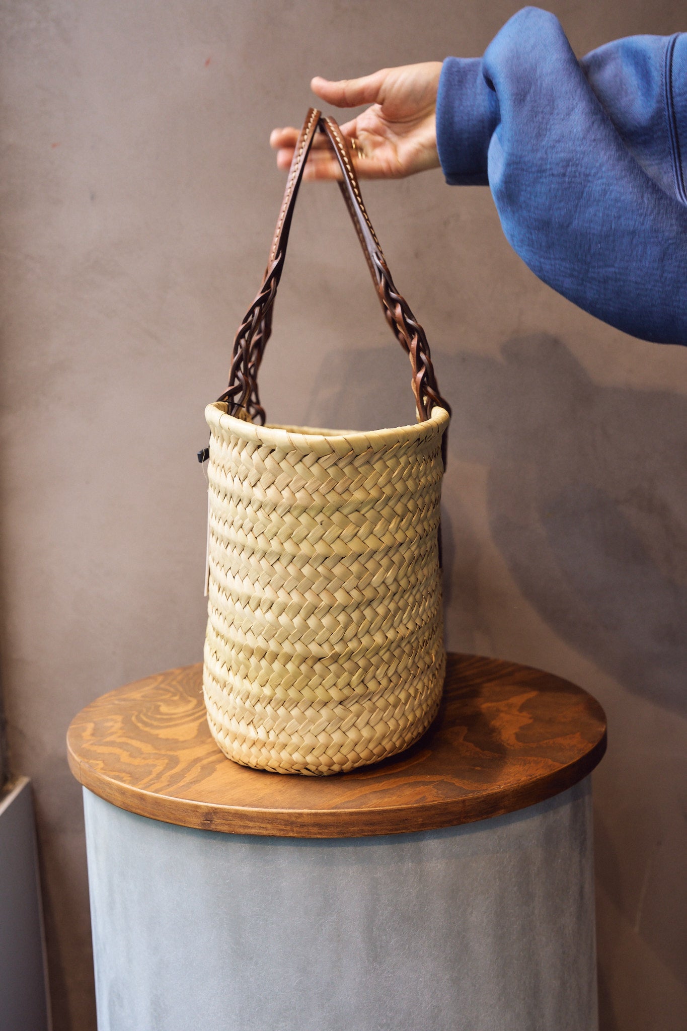 Prada Basket Bag – Natural Woven with Camel Trim
