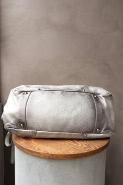 Prada Bauletto Bag – Metallic Silver Leather