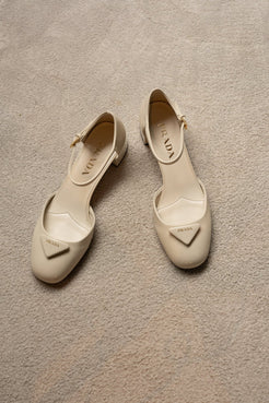 Prada Beige Round-Toe Pumps