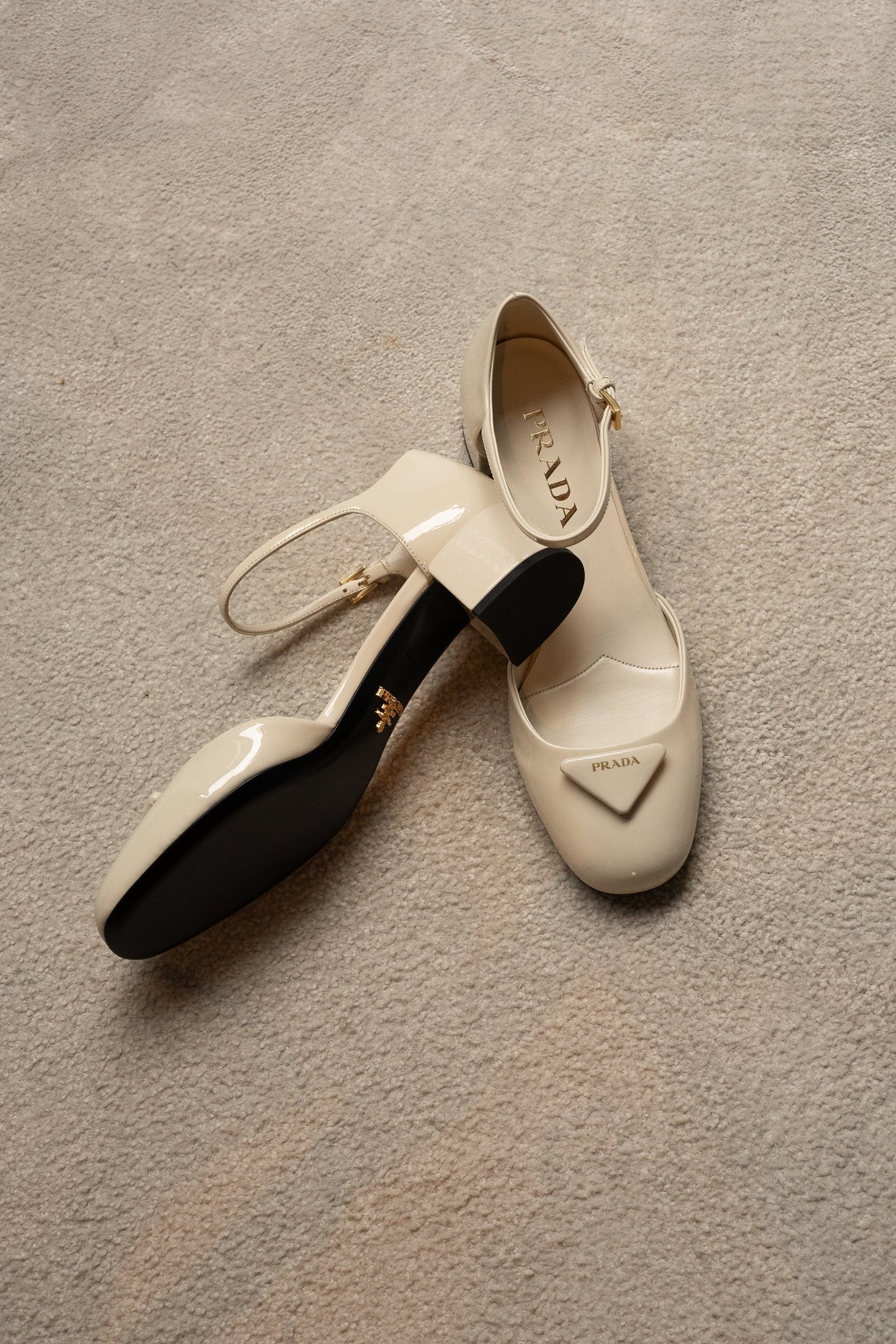 Prada Beige Round-Toe Pumps