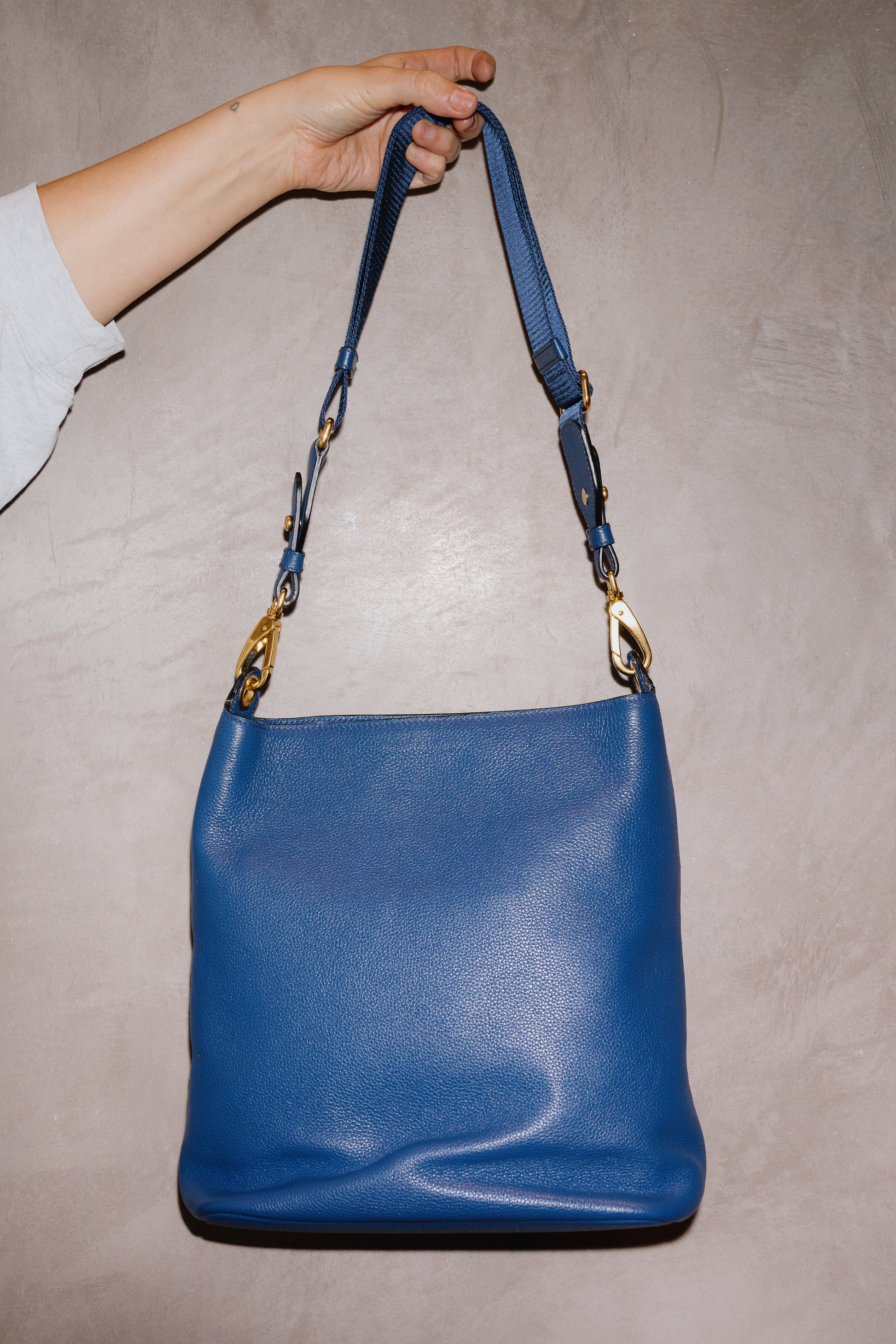 Prada Blue Leather Crossbody Bag