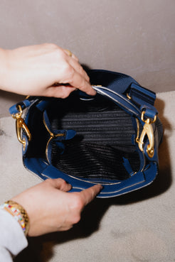 Prada Blue Leather Crossbody Bag