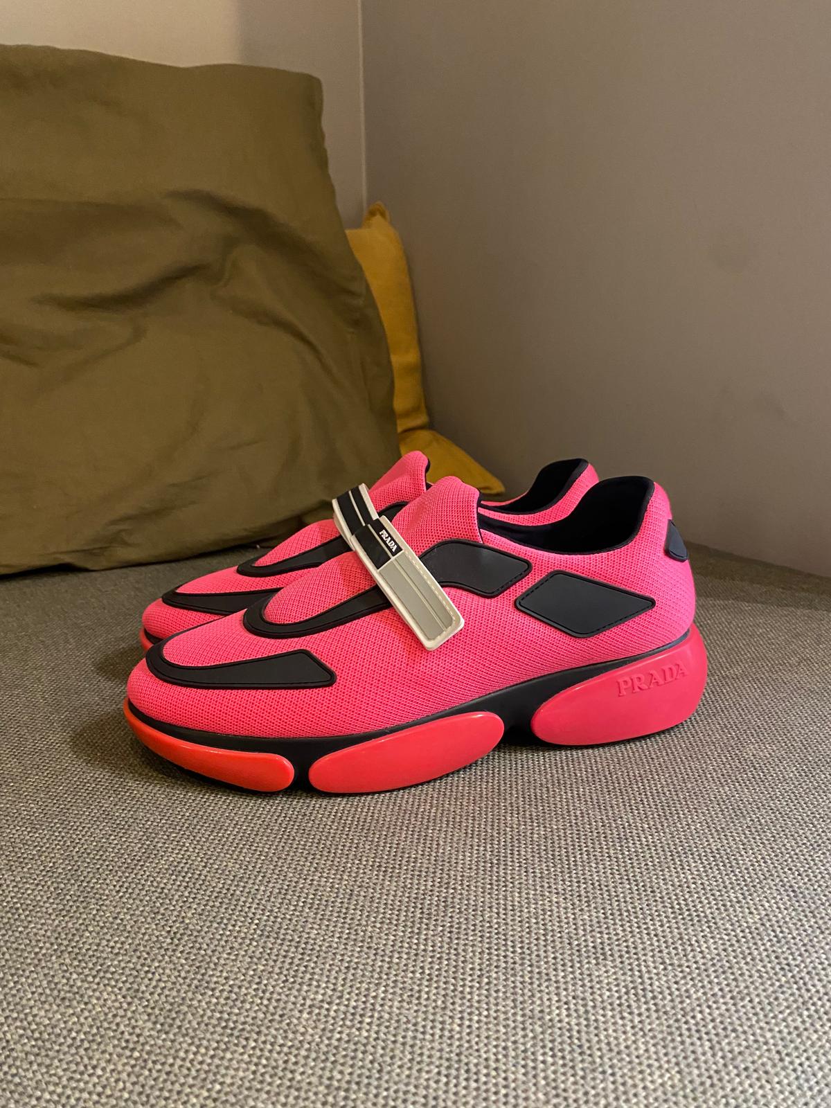 Prada Cloudbust Thunder Sneakers in Neon Pink