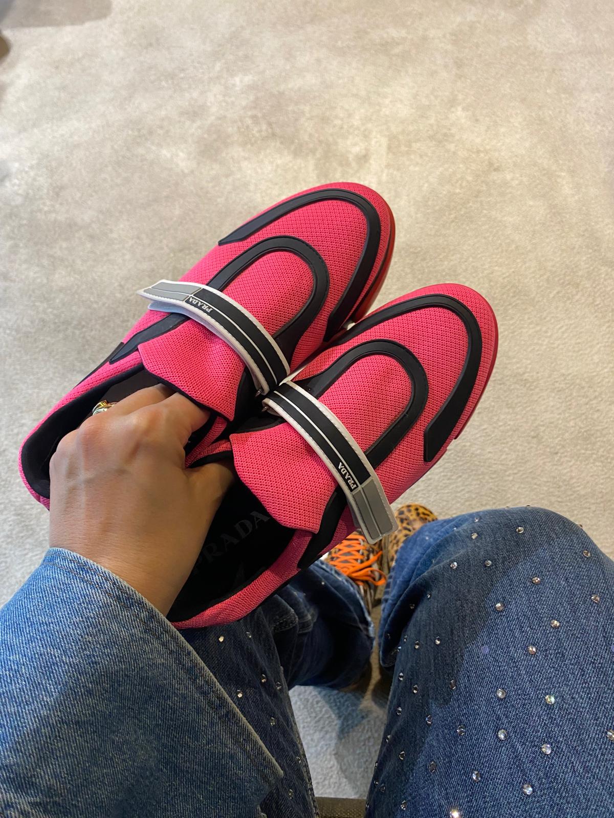 Prada Cloudbust Thunder Sneakers in Neon Pink