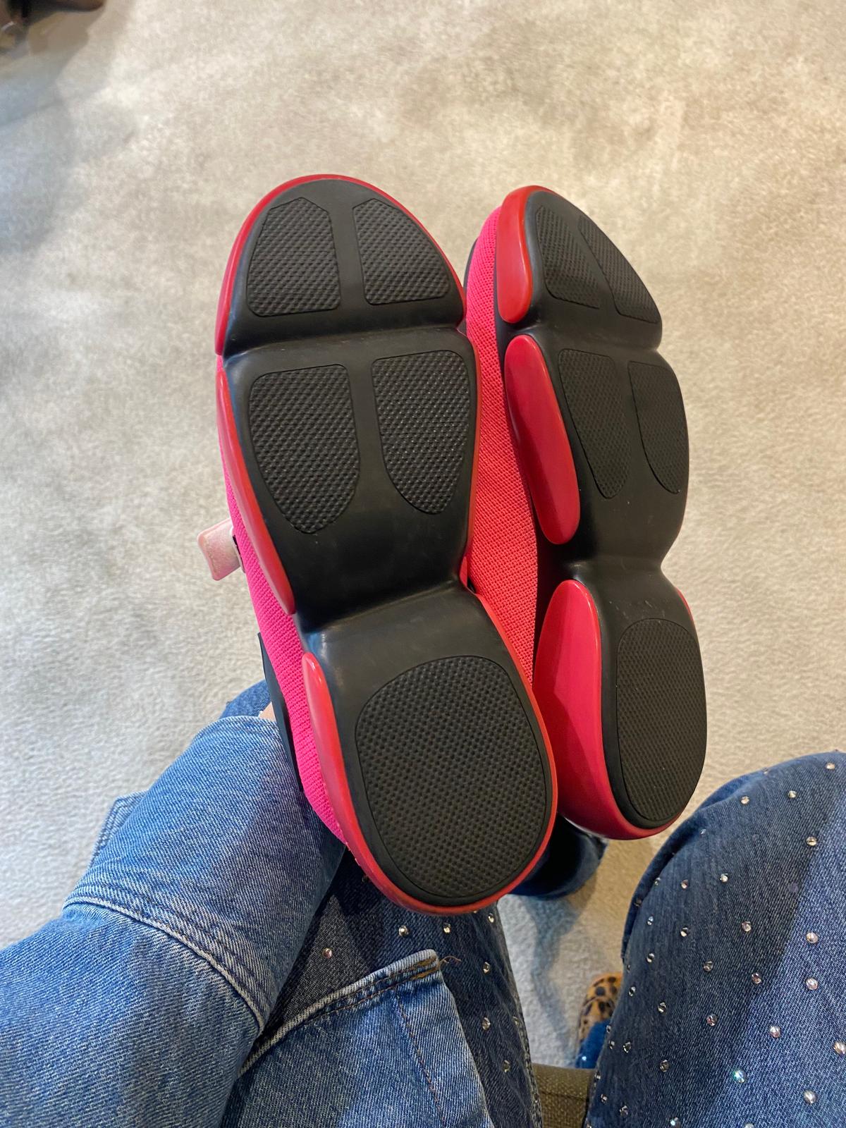 Prada Cloudbust Thunder Sneakers in Neon Pink