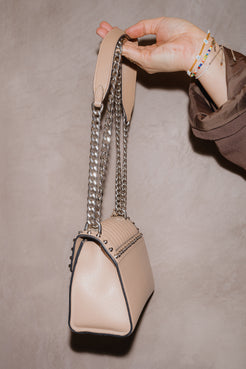 Prada Studded Beige Chain Bag