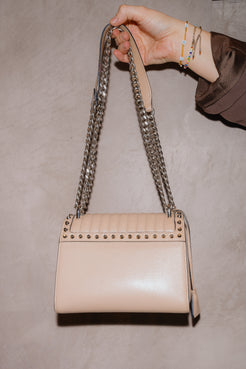 Prada Studded Beige Chain Bag