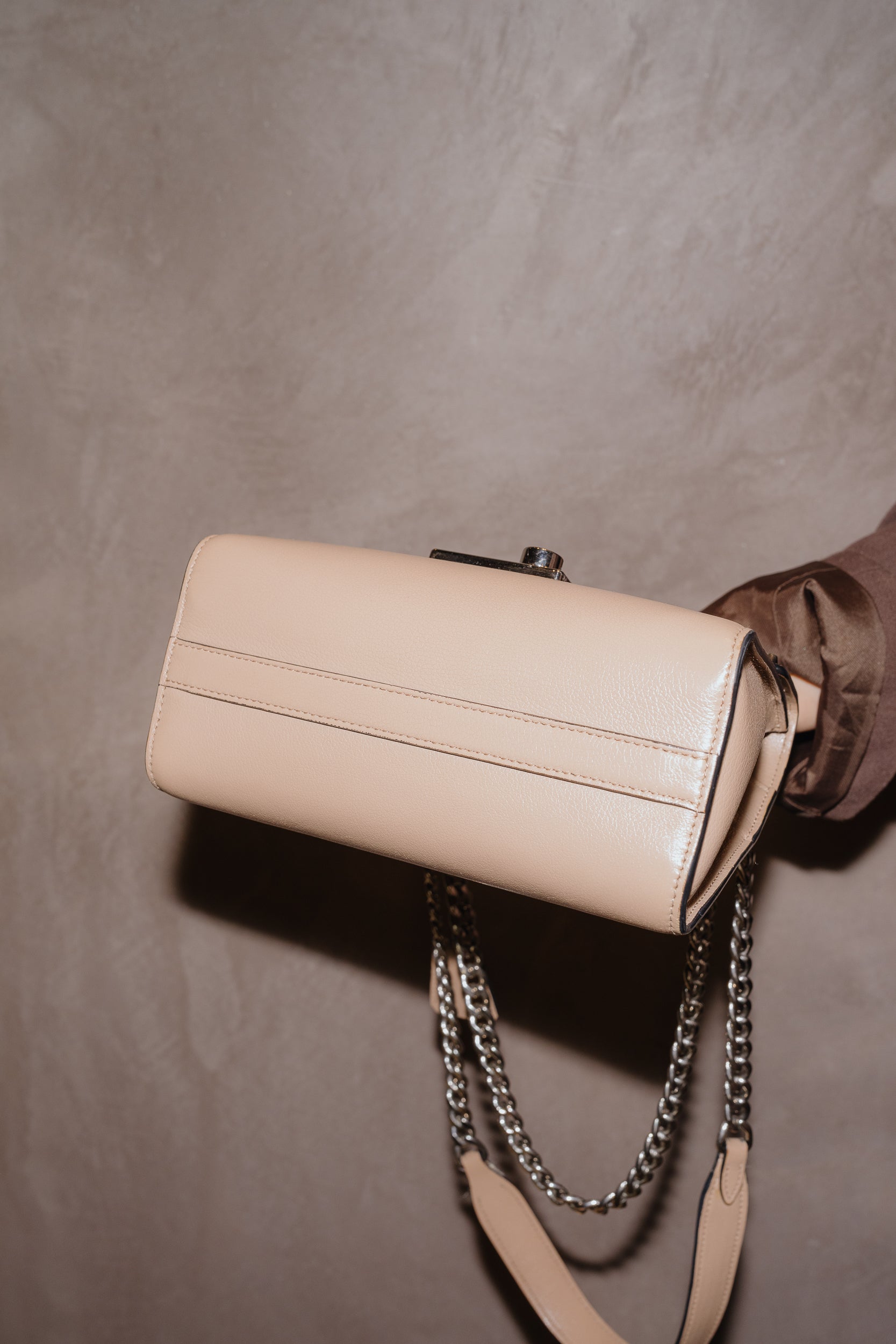 Prada Studded Beige Chain Bag