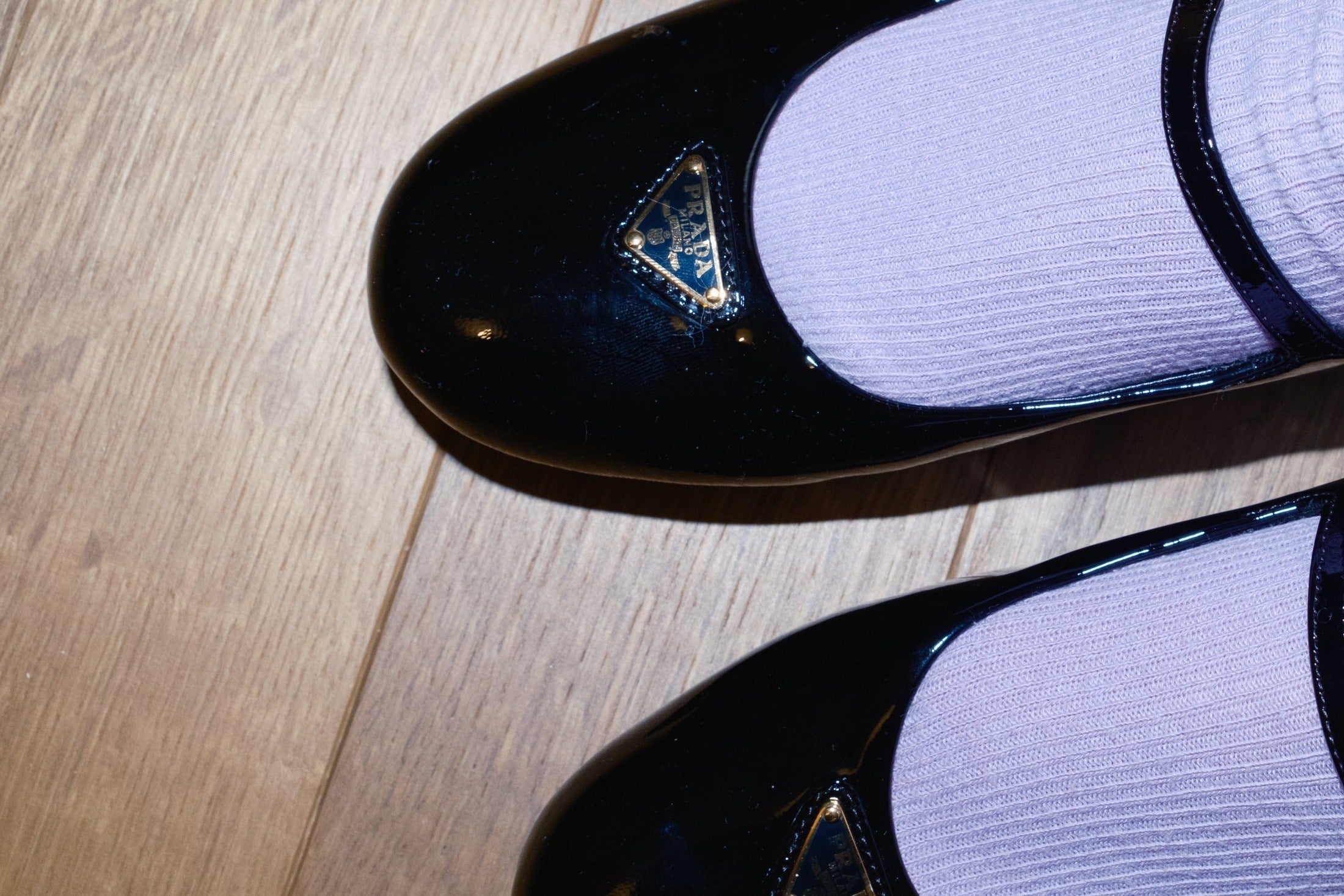 Prada patent leather ballerinas