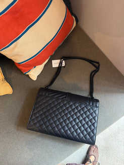 Saint Laurent Black Cassandre Envelope Bag