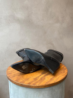 Saint Laurent Black Wedge Heel Boots