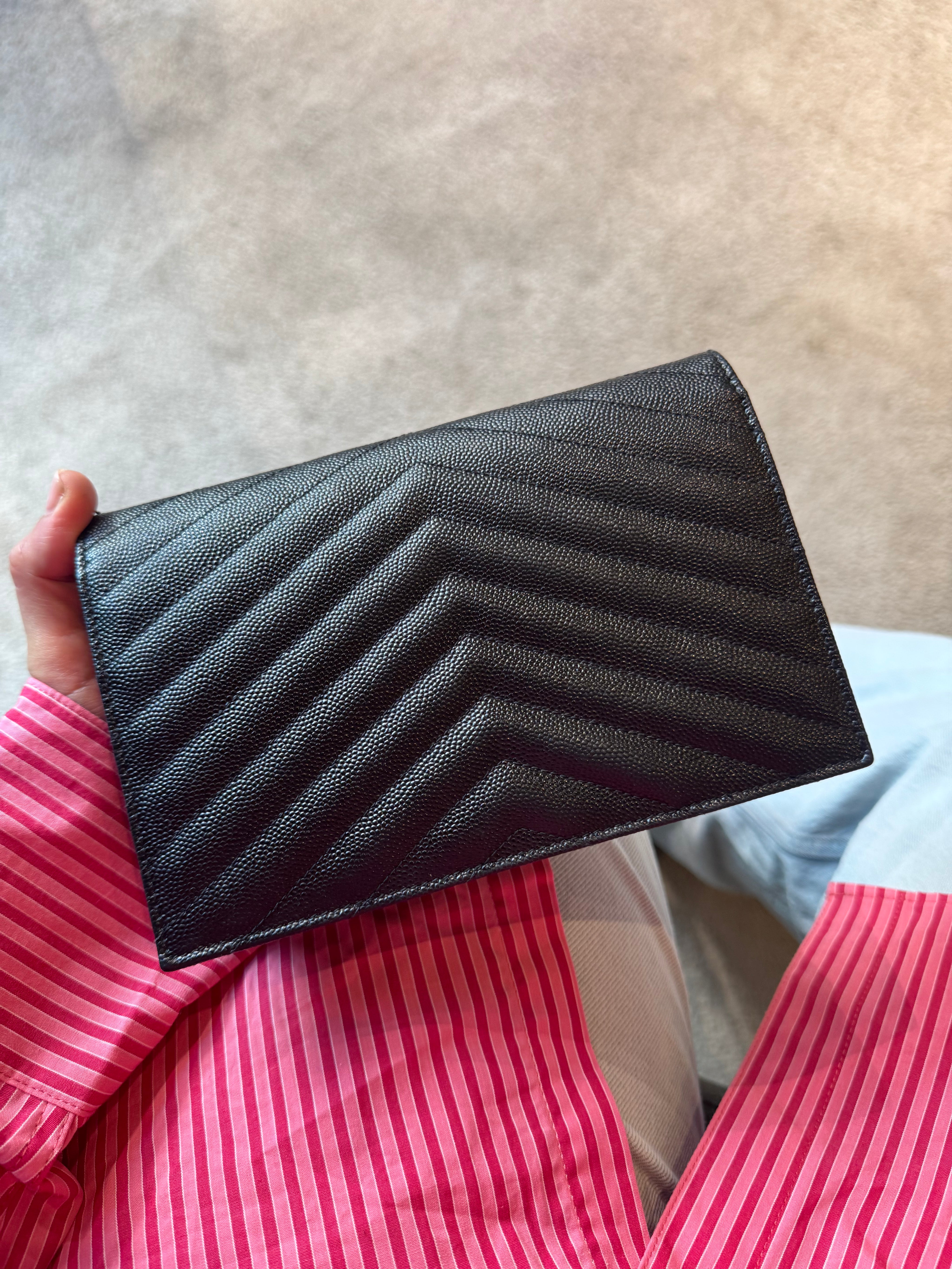 Saint Laurent Cassandre Envelope Chain Wallet