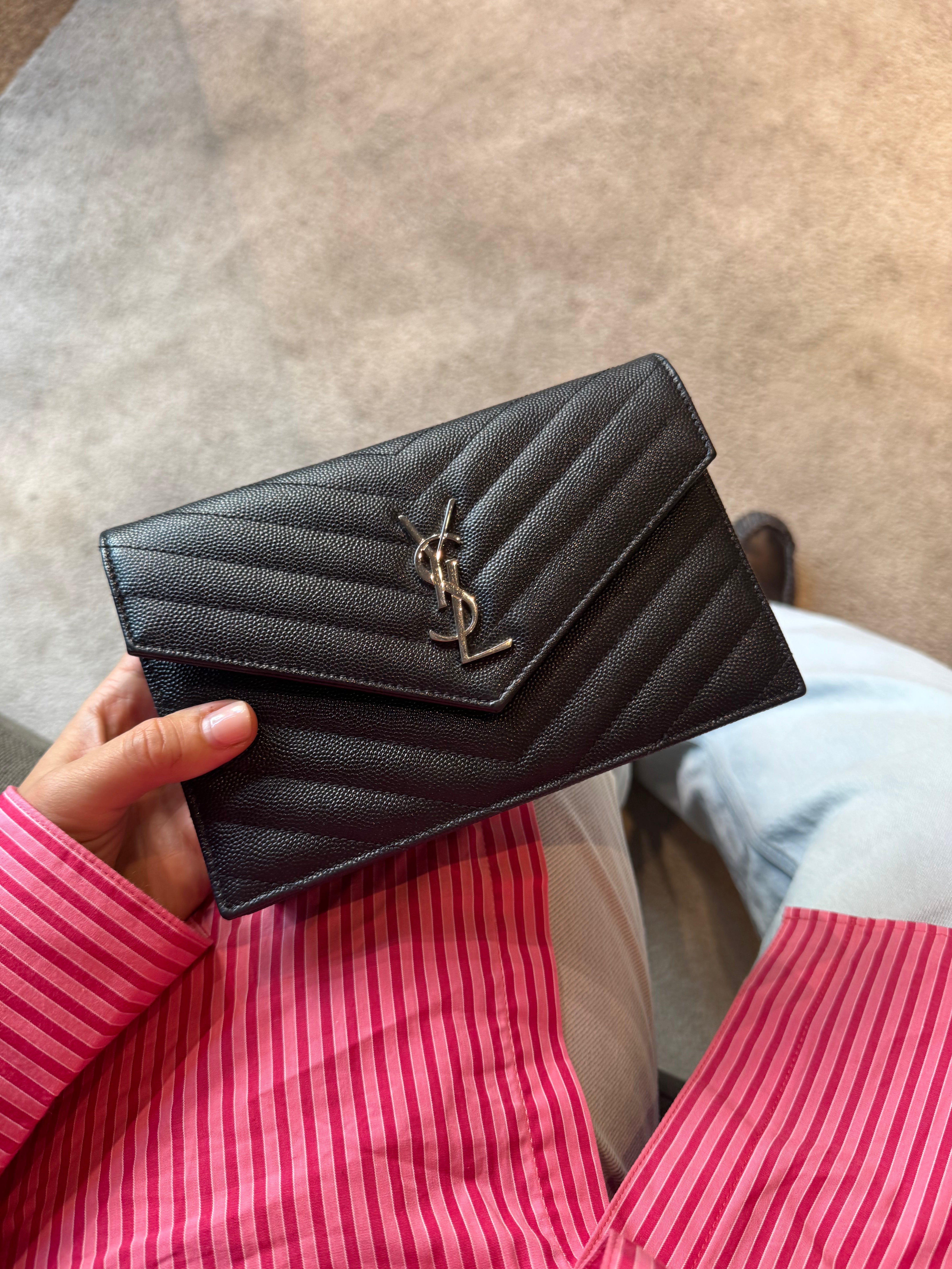 Saint Laurent Cassandre Envelope Chain Wallet
