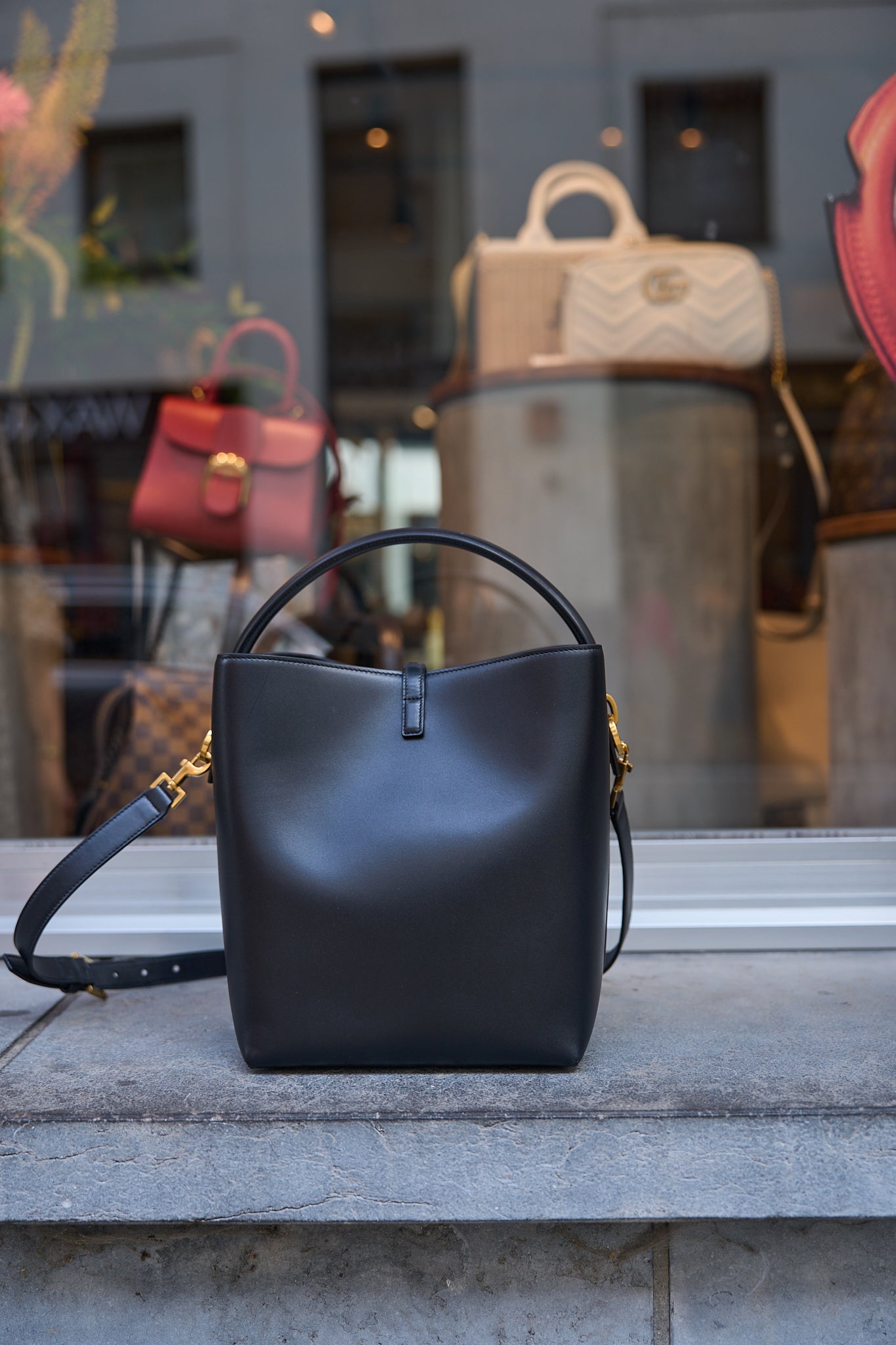 Saint Laurent Le 37 Leather Bucket Bag