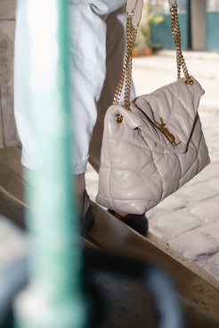 Saint Laurent Loulou Beige Puffer Medium Bag