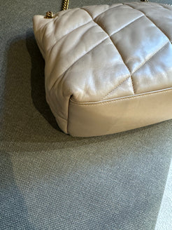Saint Laurent Loulou Beige Puffer Medium Bag