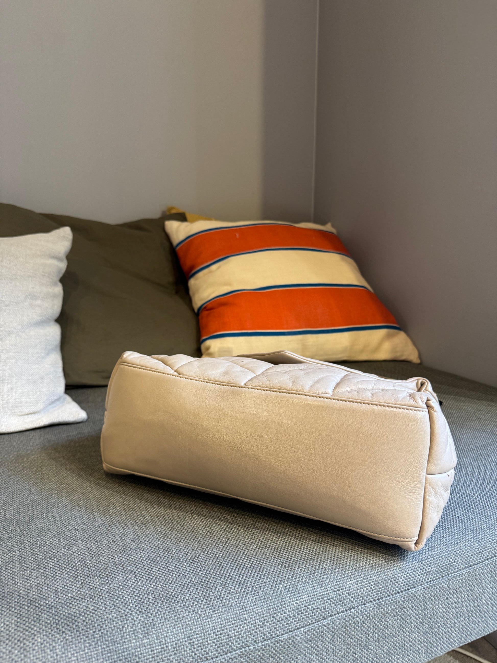 Saint Laurent Loulou Beige Puffer Medium Bag