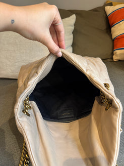 Saint Laurent Loulou Beige Puffer Medium Bag